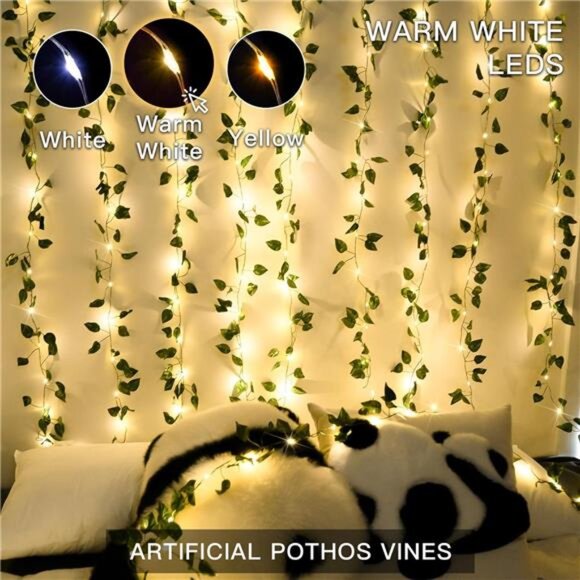 33ft 100 LED Vine Fairy Lights w/ Remote - Battery Operated String Lights - Picture 3 of 7